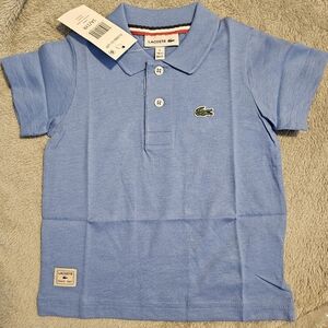 Lacoste Polo Shirt Light Blue Polo Shirt Jersey 100% Cotton Infant Size 1 Year
